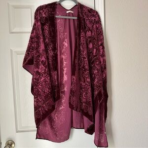 Urban Outfitters Velvet Burgundy Shall One Size